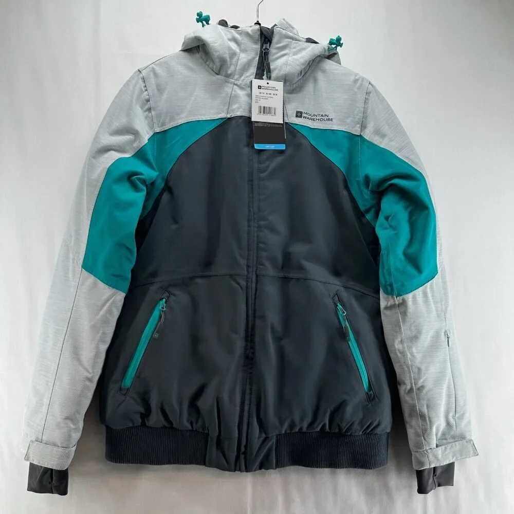 Mountain Warehouse Jacket Womens Sz 8 Alpine Sunshine Bomber Ski Teal Blue Gray